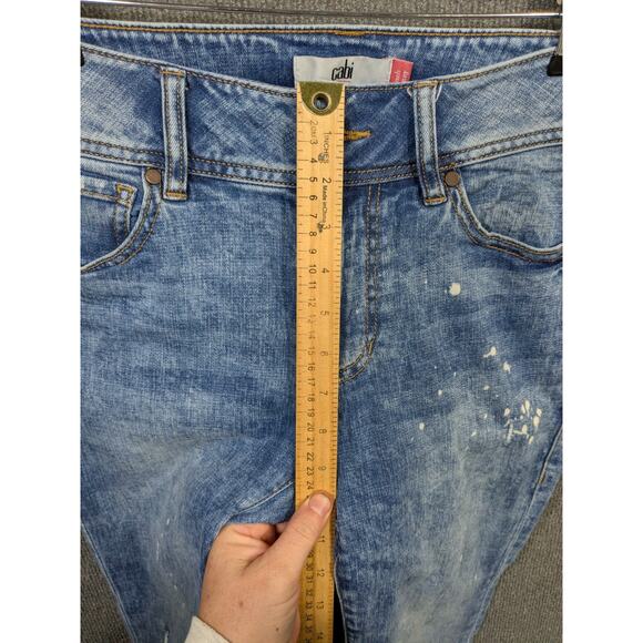 Cabi Jeans Womens 4 (Fits 29x30) Stretch Skinny Stonewash Cinch Carpenter Paint - Picture 6 of 13